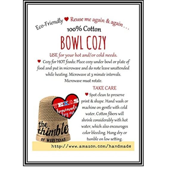 NWOT ⭐ Floral Microwave Bowl Cozy - 8.5" for up to 8" bowls - Handmade in USA - Picture 4 of 14